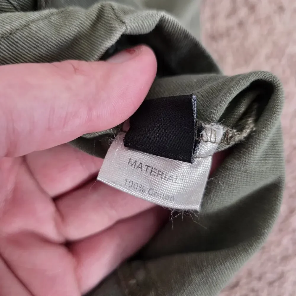 Escalier Army Green Military Utility Jacket Women S Pockets Gorpcore Boho Hooded